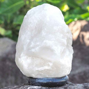 Decorative Himalayan white salt lamp designed with authentic <b>crystal</b> salt offering classic style and cozy lighting for modern in - Product Image 1