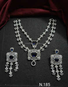 Double Layer <b>Silver</b> Plated Ethnic American Diamond Flower Shape Design <b>Necklace</b> <b>Set</b> Earring Luxury Wedding Party Jewelry <b>Sets</b> - Product Image 2