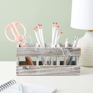<b>Rustic</b> Wooden Pen Stand Organizer for Pens, Pencils, Markers, and <b>Office</b> Accessories - Product Image 1