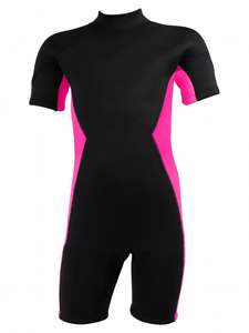 Combinaison de plongée unisexe personnalisée à manches courtes en néoprène, bleu et noir, col rond, imperméable, pour adultes, surf et plongée - Product Image 1