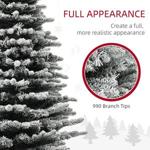 Albero di Natale Artificiale Pino di Montagna Pre-Illuminato da 6,5 Piedi con 400 Luci LED, Effetto Neve, Albero Pieghevole da 9 Pollici - Product Image 3