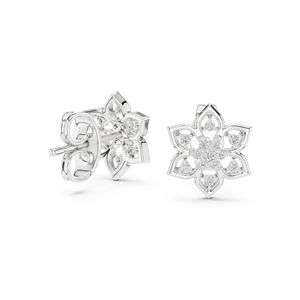 Boucles d'oreilles pendantes en or rose 14 carats avec diamant rond cultivé en laboratoire pour femmes |   Vêtements de mariage |   Nouveau diamant cultivé - Product Image 6