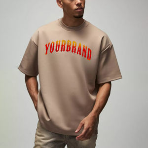 Camiseta Hip Hop Oversize de Algodón 100% de Alto Gramaje (210GSM) Ecológica de Secado Rápido con Logo Bordado Personalizado y Hombros Caídos para Hombre - Product Image 4