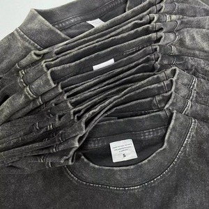 Camiseta Personalizada para Hombre, Estilo Vintage, Lavado Ácido, Hombros Caídos, Impresión de Logotipo Personalizado con Serigrafía, Ropa Urbana, 100% Algodón, Formal - Product Image 5