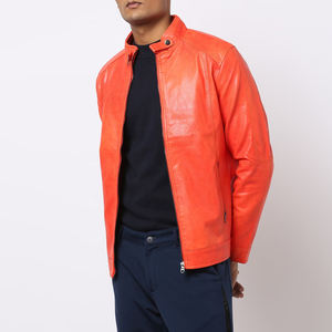 Chaqueta de Cuero para Hombre con Logotipo Personalizado OEM y ODM, Cuello Alto, Logotipo Frontal, Estilo Urbano, Moda Hip Hop, Chaqueta de Motociclista - Product Image 3