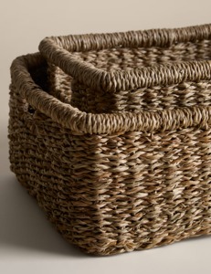 Set of 2 Seagrass <b>Rectangular</b> <b>Baskets</b> Handmade Storage <b>Basket</b> Wholesale eco-friendly Made in Viet Nam - Product Image 6