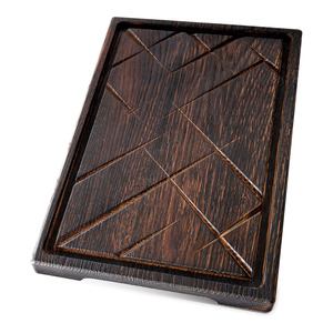 Planche à découper en bois rectangulaire faite à la main Deep Juice Groove 12x8 pouces 1 pouce d'épaisseur bloc d'artisanat en bois massif Brownwood - Product Image 1