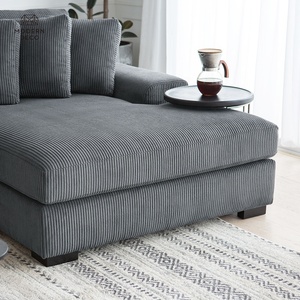 أريكة جديدة وحدات كوردروي الزاوية ، مجموعة فاخرة سهلة التجميع ، تركيبة مجانية - Product Image 6