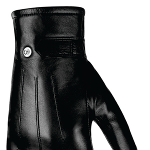 Men's Luxury Outdoor Driving Touchscreen Winter <b>Warm</b> Soft Casual Black Sheepskin Leather Plain <b>Gloves</b> - Product Image 2