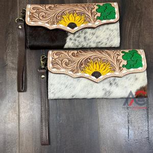 Cartera Larga de Cuero Vacuno Genuino Hecha a Mano de Alta Calidad, Monedero Femenino Vintage con Bloqueo RFID, Tarjetero Tipo Clutch para Mujer - Product Image 1