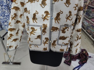 Chaqueta de Algodón con Cuello Mandarín y Parches Florales para Mujer, Tejido de Punto Transpirable, Ecológico, Ropa Exterior Informal para Otoño - Product Image 2