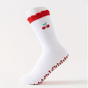 Chaussettes personnalisées LOGOCrew, chaussettes blanches brodées, antidérapantes, en coton, pour le yoga, pour femmes adultes, printemps - Product Image 5