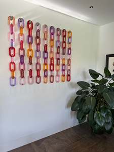 Customized Modern Acrylic Chain Wall Accents Handmade Modern Ornamental Resin Hanging for Home <b>Decor</b> Diwali Festival Ready - Product Image 3