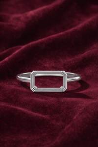 Base de bague semi-montée en argent sterling 925 pour sertissage émeraude, pour la création de bijoux DIY avec pierres précieuses, apprêts de joaillerie fine, pour bague personnalisée - Product Image 1