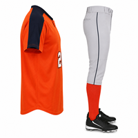 Ensemble d'uniformes de baseball personnalisés 100 % polyester, imprimé par sublimation, taille élastique, motif 3D, logo personnalisé sur le devant, séchage rapide, respirant