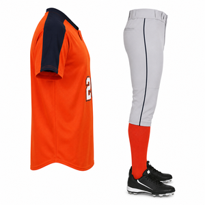 Ensemble d'uniformes de baseball personnalisés 100 % polyester, imprimé par sublimation, taille élastique, motif 3D, logo personnalisé sur le devant, séchage rapide, respirant - Product Image 3