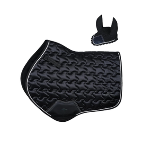 Juego de almohadillas acolchadas premium para silla de montar con gorro para las orejas a juego |   Paño para Silla de Montar a Caballo |   Equitación y Doma Clásica Transpirables - Product Image 1