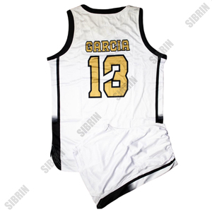 Uniformes de basket-ball personnalisés Sibrin en gros |   Maillots et shorts d'équipe avec logo, nom et numéro |   Ensemble de basket-ball réversible sublimé USA - Product Image 5