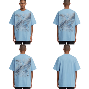 Camiseta Oversize de Moda Urbana para Hombre con Pedrería de Cristal en Movimiento, Precio Mayorista, Gran Venta - Product Image 3