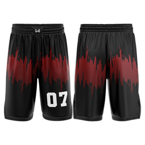 Shorts de basket-ball unisexes de haute qualité, imprimés sur mesure avec les logos de l'équipe, grandes tailles, respirants, séchage rapide, 100% polyester mesh - Product Image 4