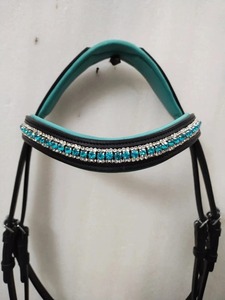 Suministro Directo de Fábrica: Brida de Cuero Cómoda con Acolchado y Piedras de Color Turquesa, Brida de Doma Disponible a Precio Mayorista - Product Image 3