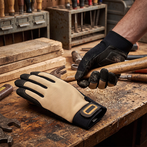 Guantes de Seguridad Mecánicos Amara de Doble Capa de Cuero Sintético, Resistentes al Viento, al Calor, Antiestáticos, con Puño de Goma Antideslizante, 11 oz - Product Image 3