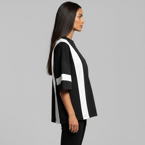 New Luxury Oversized Women's T-Shirt 220 GSM Drop Shoulder Hip Hop Custom Silk Screen Printed Logo Appliques Streetwear Summer - Product Image 5