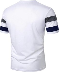 T-shirts à manches courtes pour hommes, à blocs de couleurs, décontractés, col rond, tendance été - Product Image 5