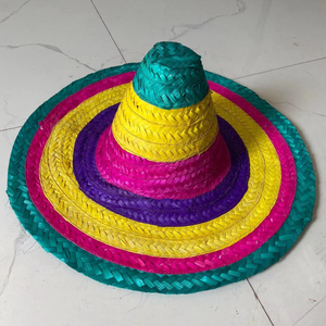 Chapeau de paille ajustable de haute qualité, écologique, à large bord, style Sombrero Cinco de Mayo, idéal pour les fêtes, le quotidien, les événements de Noël et les cadeaux - Product Image 1