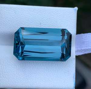 Topacio Azul de Londres, Corte Octogonal, Piedra Preciosa Suelta, Origen Brasil, Gema Natural Facetada, Piedra de Calidad - Product Image 5