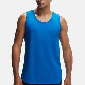Camiseta sin Mangas Azul para Hombre, Cuello Redondo, Estilo Casual, Tejido Transpirable - Product Image 3