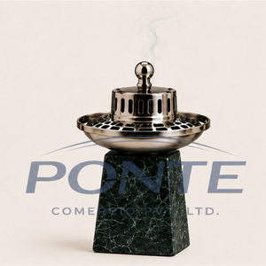 Natural Green Marble Incense Burner With Gold Metal Lid for Arabic <b>Bakhoor</b> And <b>Oud</b> Handcrafted Decorative Mabkhara For Islamic - Product Image 5