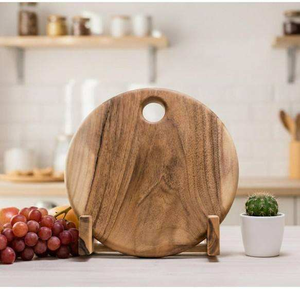 Planche à découper en bois irrégulière avec poignée pour la cuisine, en bois naturel, mini-bloc de découpe pour viande, légumes, pain - Product Image 1