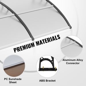Tettoia per Finestre e Porte 40" X 40" in Policarbonato UPF 50+ per Ingressi Esterni e Porte Principali - Resistente ai Raggi UV - Product Image 6