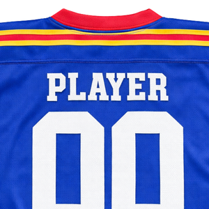 Maillot de hockey sur glace personnalisé bleu et rouge imprimé par sublimation, uniforme de hockey professionnel respirant pour homme à manches courtes - Product Image 6