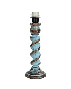 <b>Rustic</b> Turquoise Round <b>Table</b> Lamp Beige Fabric Drum Shade Decorative <b>Bedside</b> Floor Lamp for Bedroom Living Room Housewarming - Product Image 4