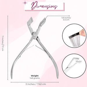 Alicates Profesionales de Acero Inoxidable de Tres Orificios para la Eliminación Eficiente de Pegamento de Queratina y Microperlas para Extensiones de Cabello - Product Image 2