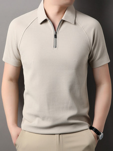 เสื้อโปโล OEM/ODM Mwns Nofyan Ind แบบสั่งทำโลโก้ได้ ผลิตในอเมริกา เสื้อโปโลถักแขนสั้นสำหรับผู้ชาย เสื้อยืดคอปกหลวมใส่สบายสำหรับฤดูร้อน - Product Image 4