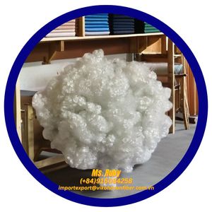 Polyester Fiber Holow Conjugated Siliconized 15D HCS White Recycled GRS Fibre For fill toy <b>pillow</b> quilt <b>blanket</b> sofa furniture - Product Image 3
