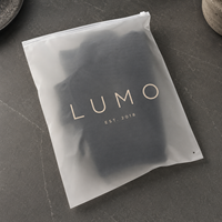 Sacs refermables en PE givré réutilisables, logo personnalisé, emballage pour vêtements, sacs durables et imperméables pour vêtements, chaussettes et accessoires