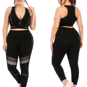 Ensemble de sport sexy pour femmes 2024, dos croisé, 2 pièces, grande taille, ensemble de yoga respirant et imperméable, nouvelle tenue d'entraînement - Product Image 1