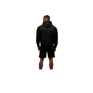 Sweat-shirt à capuche noir pour homme, couleur unie, en molleton de coton, style décontracté, avec poches, coupe classique, idéal pour l'automne - Product Image 2