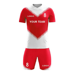 Ensemble de maillots de football unisexe, col en V, manches courtes, bleu et blanc, imprimé géométrique en forme de V, polyester respirant, vêtements d'équipe pour adultes - Product Image 3