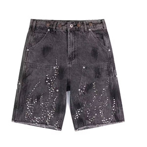 Shorts en strass de style urbain haute performance pour hommes, imprimé scintillant pour tenues décontractées tendance - Product Image 1