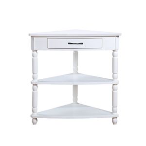 33.8 <b>Small</b> Triangle Solid <b>Wood</b> Corner <b>Table</b> 3 Tier Console for Living Room and <b>Small</b> Spaces - Product Image 3