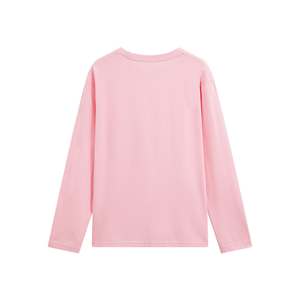 T-shirt à manches longues pour homme, tricoté, couleur unie, col rond, coupe classique, style décontracté, rose, en spandex/polyester, séchage rapide, respirant - Product Image 1