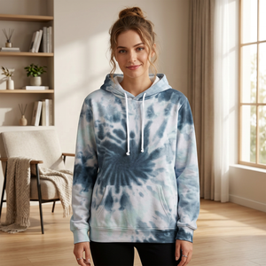 Sudadera con Capucha Unisex Tie-Dye, Manga Larga, Corte Holgado, Felpa Francesa, Estilo Casual para Otoño - Product Image 5