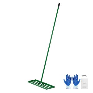 Rastrillo Nivelador de Jardín de Acero Reforzado de 78 Pulgadas con Mango Extendido, Herramienta Niveladora de Césped de 30x10 Pulgadas para Nivelar Céspedes - Product Image 1