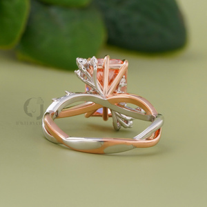 3.15ct Vivid Red Lab Grown <b>Diamond</b> <b>Ring</b> Radiant Cut 14k Gold Unique Bridal Statement Engagement <b>Ring</b> for Women Jewelry - Product Image 3