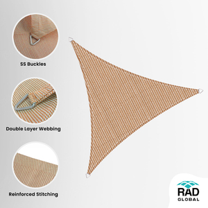 Voile d'ombrage triangulaire d'extérieur résistante aux UV pour jardin, auvent de terrasse, abri de voiture - Product Image 1
